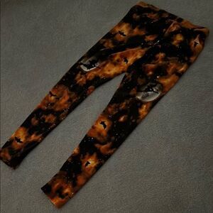 No Boundaries Orange and Black Halloween velvet Leggings